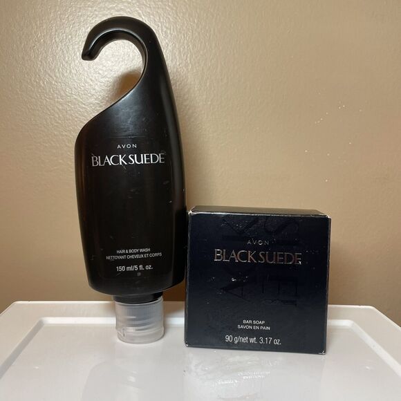 Avon BLACK SUEDE Hair Body Wash Gel 5 oz/150mL & Bar Of Soap 3.1oz